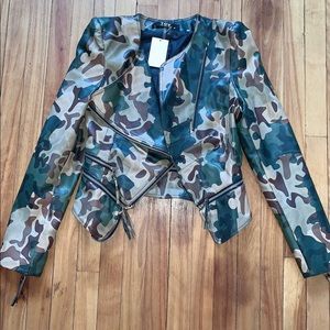 Camouflage leatherette jacket